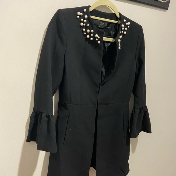 Zara Faux Pearl Bell Sleeve Frock Coat - Picture 4 of 10